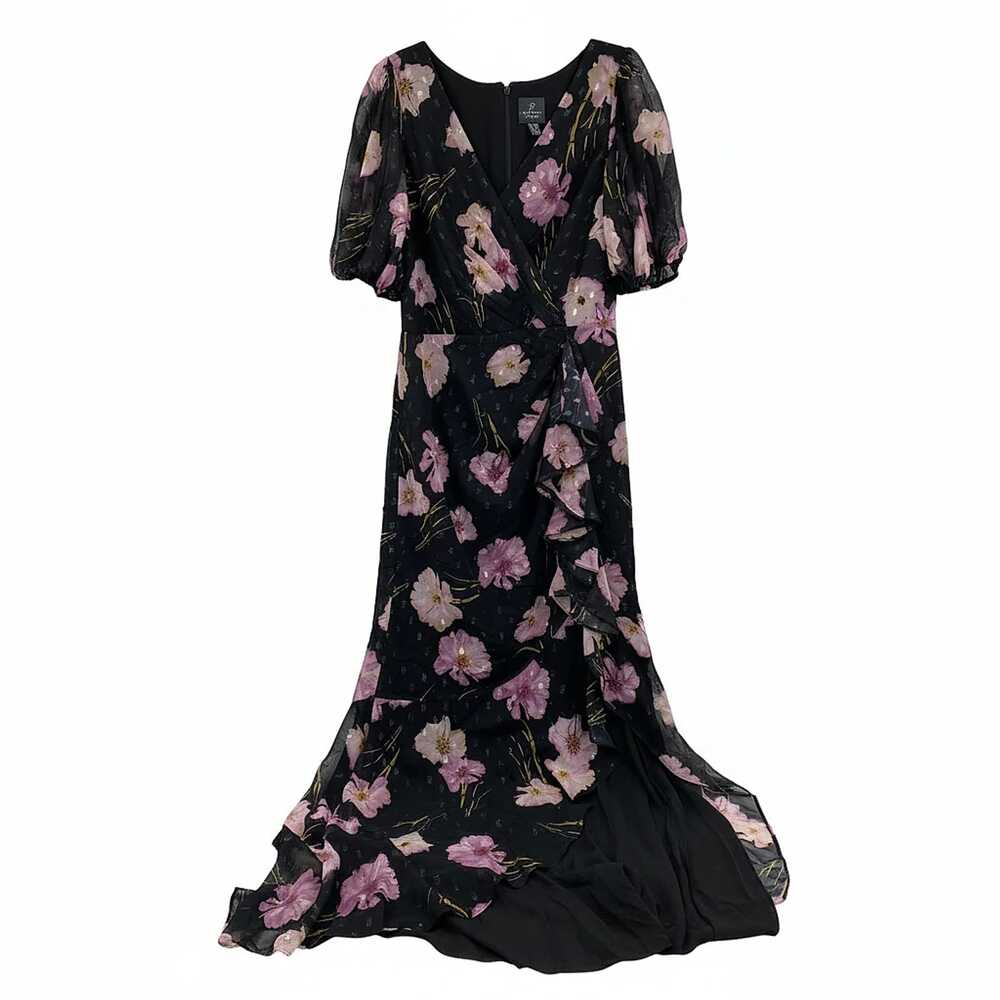 Adrianna Papell Black Pink Floral Maxi Dress Plus | Womens 14
